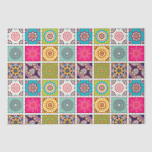 Papier Mousseline Motif marocain en carreaux