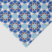 Papier Mousseline Motif marocain géométrique orientale en bleu (Détail)