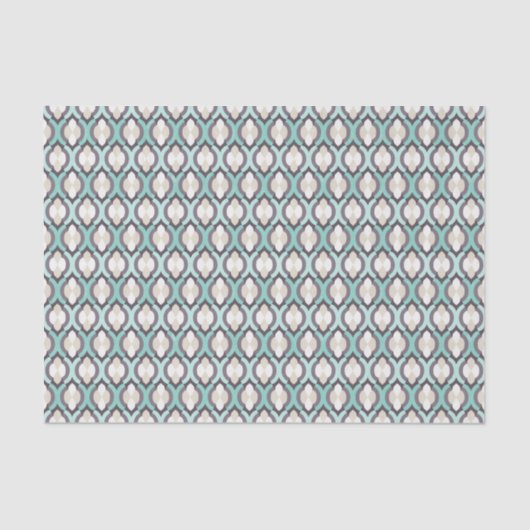Papier Mousseline Motif marocain turquoise (Recto)