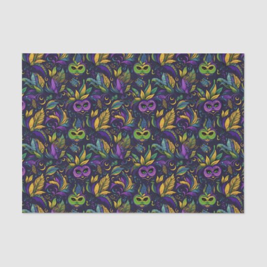 Papier Mousseline Motif Masterpiece Mardi Gras Masques (Recto)