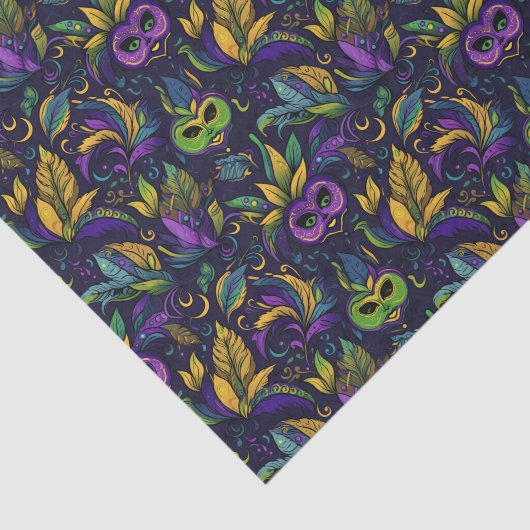 Papier Mousseline Motif Masterpiece Mardi Gras Masques (Détail)