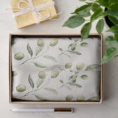 Papier Mousseline Motif méditerranéen de la Branche d'olive (Cadeau)