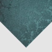 Papier Mousseline Motif métallique turquoise à succulent foncé (Détail)
