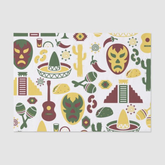 Papier Mousseline Motif mexicain (Recto)