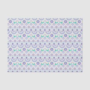 Papier Mousseline Motif mexicain d'art populaire de tuile d'oiseau