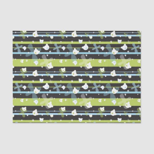 Papier Mousseline Motif mignon avec peu d'ours (Recto)