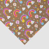 Papier Mousseline motif mignon d'arcs-en-ciel (Détail)