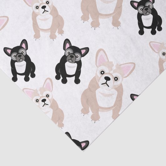 Papier Mousseline Motif mignon de bouledogue français (Détail)