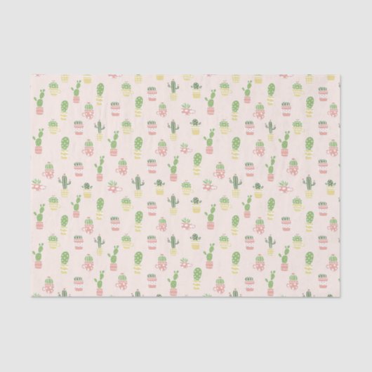 Papier Mousseline Motif mignon de cactus (Recto)