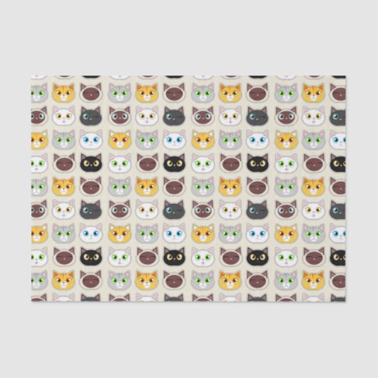 Papier Mousseline Motif mignon de chats (Recto)
