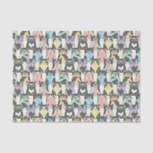 Papier Mousseline Motif mignon de chats de hippie