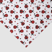 Papier Mousseline Motif mignon de coccinelle et de coeurs (Détail)