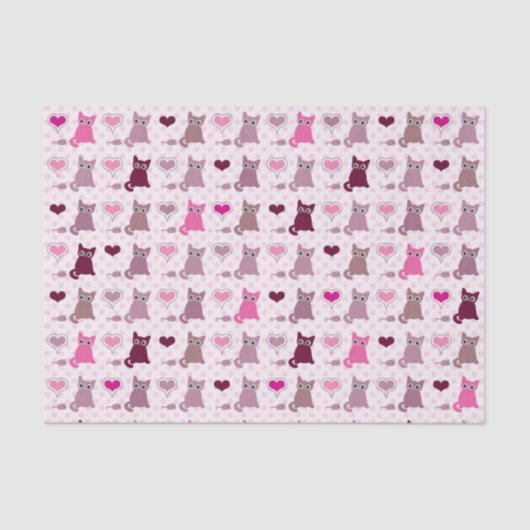 Papier Mousseline Motif mignon de filles de chaton (Recto)