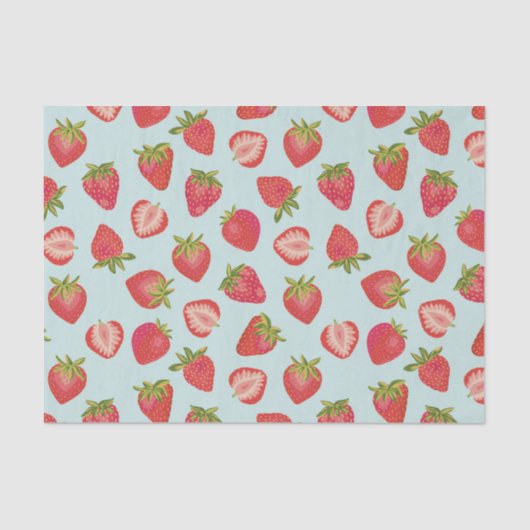Papier Mousseline Motif mignon de fraise d'été (Recto)
