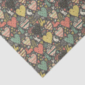 Papier Mousseline Motif mignon de lapins d'amour avec des coeurs (Détail)