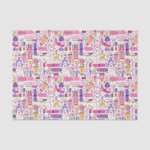 Papier Mousseline Motif mignon de manucure de griffonnage