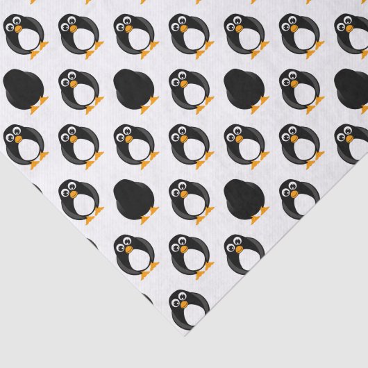 Papier Mousseline Motif mignon de pingouin (Détail)