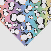 Papier Mousseline Motif mignon de pingouin d'arc-en-ciel (Détail)