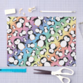 Papier Mousseline Motif mignon de pingouin d'arc-en-ciel (Artisanat)