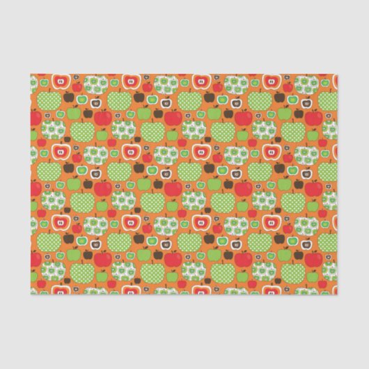 Papier Mousseline Motif mignon d'illustration de pomme (Recto)