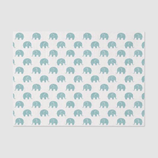 Papier Mousseline Motif mignon turquoise d'éléphant (Recto)