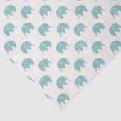 Papier Mousseline Motif mignon turquoise d'éléphant (Détail)