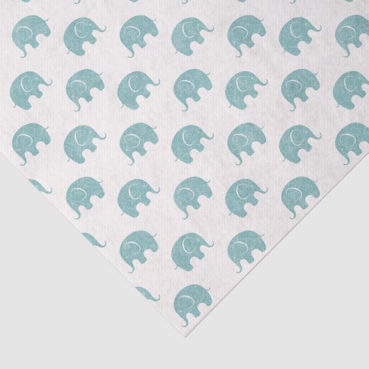 Papier Mousseline Motif mignon turquoise d'éléphant (Détail)