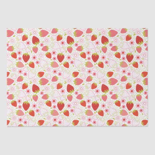 Papier Mousseline Motif migre rouge floral (Recto)