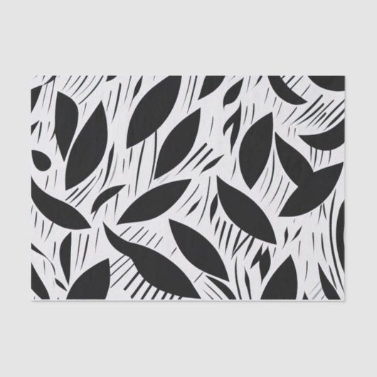 Papier Mousseline Motif minimaliste noir et blanc moderne (Recto)