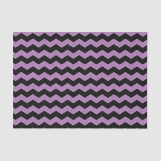 Papier Mousseline Motif moderne Chevron noir et violet (Recto)