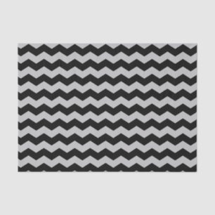 Papier Mousseline Motif moderne Chevron Zigzag noir et gris