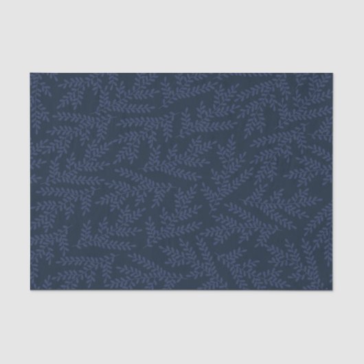 Papier Mousseline Motif moderne de feuillage de bleu marine (Recto)