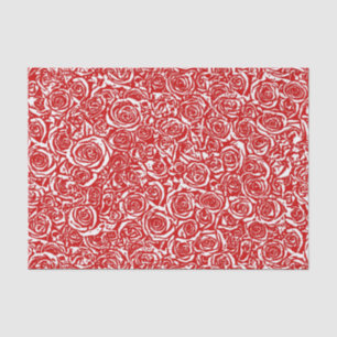 Papier Mousseline Motif moderne de rose de résumé, rouge foncé et
