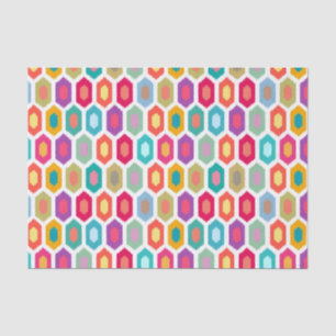 Papier Mousseline Motif moderne d'Ikat d'arc-en-ciel coloré
