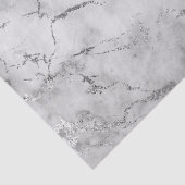Papier Mousseline Motif moderne en marbre blanc et argent (Détail)