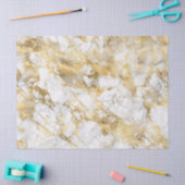 Papier Mousseline Motif moderne en marbre blanc et or (Artisanat)