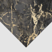 Papier Mousseline Motif moderne en marbre noir et or (Détail)