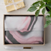 Papier Mousseline Motif moderne en marbre rose noir peint (Cadeau)