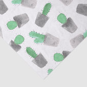 Papier Mousseline Motif moderne gris vert de cactus d'aquarelle (Détail)