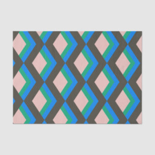 Papier Mousseline Motif moderne mi-siècle moyen en bleu et vert
