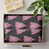 Papier Mousseline Motif moderne Pink Black Christmas Tree (Cadeau)