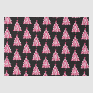 Papier Mousseline Motif moderne Pink Black Christmas Tree