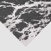 Papier Mousseline Motif moderne unique en marbre noir blanc marbre p (Détail)
