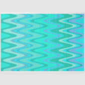 Papier Mousseline Motif moderne zigzag - vagues turquoise (Recto)
