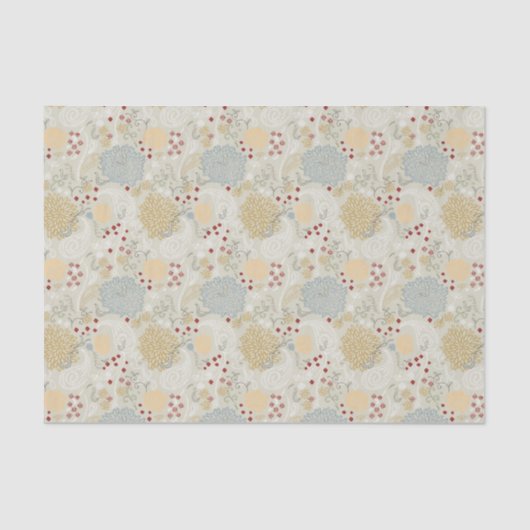 Papier Mousseline motif montrant le jardin bouclé (Recto)