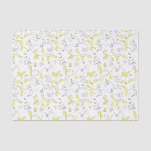 Papier Mousseline motif montrant les animaux 2 de bébé (Recto)