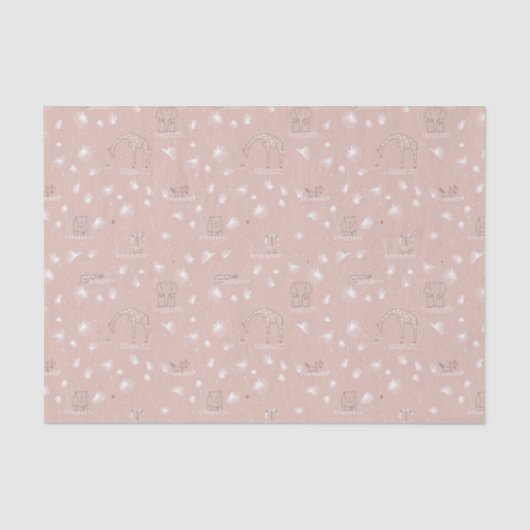 Papier Mousseline motif montrant les animaux mignons de jungle de (Recto)