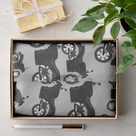 Papier Mousseline Motif moto (Cadeau)