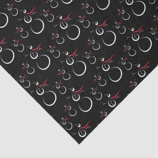 Papier Mousseline Motif motoneige d'hiver mignon noir (Détail)