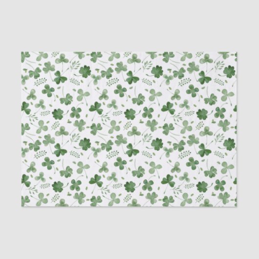 Papier Mousseline Motif mou de shamrock d'aquarelle (Recto)